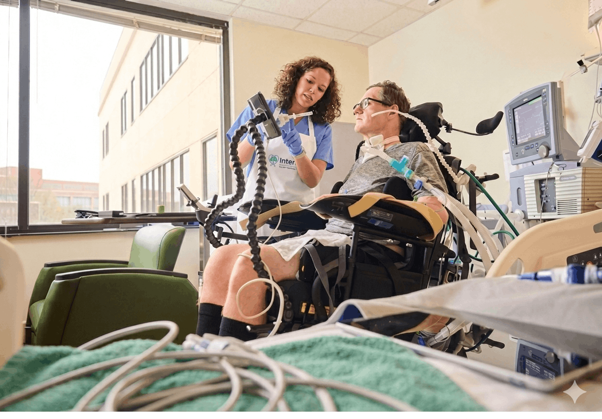 Individuelle Betreuung eines Patienten durch Intenvia – Sicherheit und Nähe im Pflegealltag